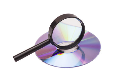 Magnifier glass and DVD 