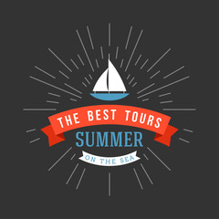 Retro Summer Holidays Vintage Label. Vector Design Elements