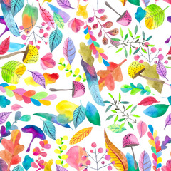 Watercolor seamless floral pattern - 88073293