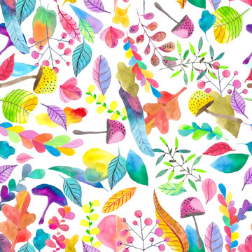 Watercolor seamless floral pattern