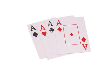 Four aces isolated on white