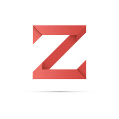 Letter Z colored paper origami