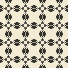 Geometric ornament seamless pattern.  Monochrome design template seamless background. Round, polygonal and grunge motif endless texture.