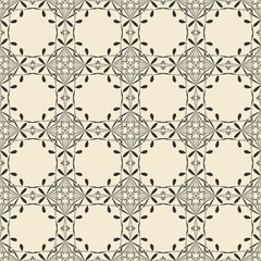 Geometric ornament seamless pattern.  Monochrome design template seamless background. Round, polygonal and grunge motif endless texture.