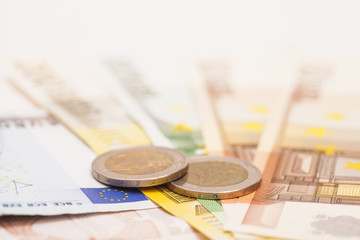 Euro Banknotes And Coins