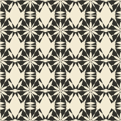 Geometric ornament seamless pattern.  Monochrome design template seamless background. Round, polygonal and grunge motif endless texture.