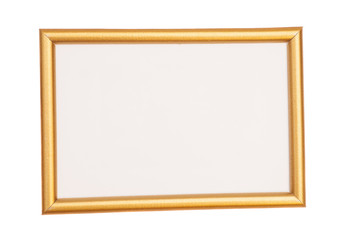 Golden frame on white background