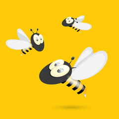 Obraz na płótnie Canvas cartoon cute bright baby bee. vector
