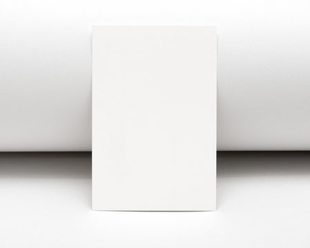 blank white card on a white