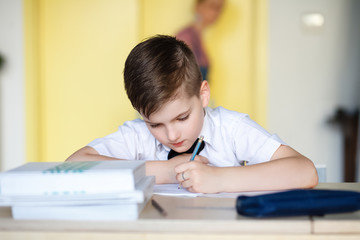 Naklejka premium School. children learn in school. training students