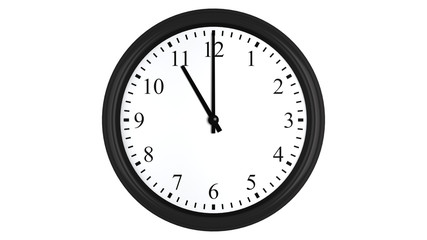 Realistic 3D clock set at 11 o'clock