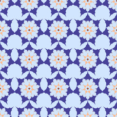 Geometric ornament seamless pattern.  Textile design template seamless background. Round, polygonal and grunge motif endless texture.