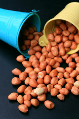 Peanut on black background