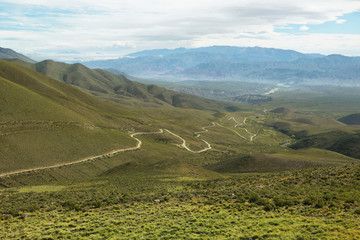 Valley and road to the at place known as Serrania del Hornocal