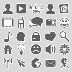 web and social networks set of stickers eps10