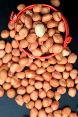 Peanut on black background