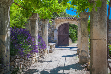 The old abbey of St.Hilaire near the village Lacoste in Provence
