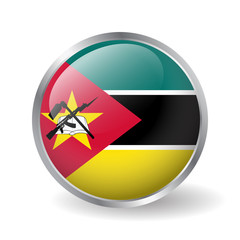 Mozambique flag button vector