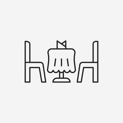 dinner table line icon