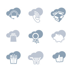 Internet and sale icons set 
