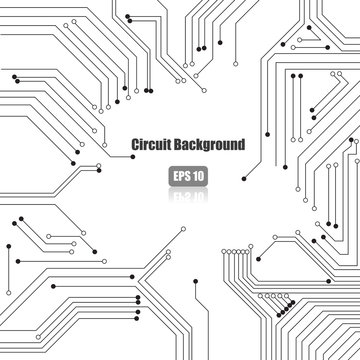Vector : Electronic circuit on white background