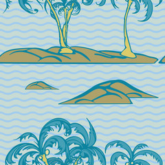 Fototapeta na wymiar Palm trees and sea.