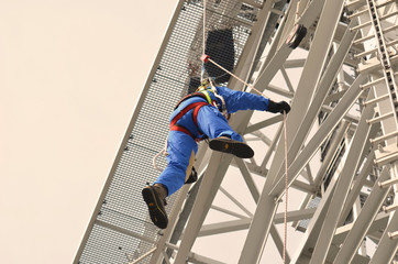 Mannrettung am Mast / Klettern