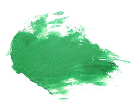 photo green grunge brush strokes oil paint isolated on white background