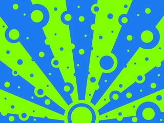 Abstract blue and green background with circles