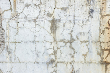 Close-up of a cracked and weathered concrete wall texture background