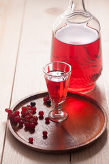 Red berry wine or liquor