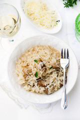 Risotto with mushrooms ceps boletus and cheese