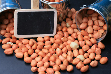 Peanut on black background