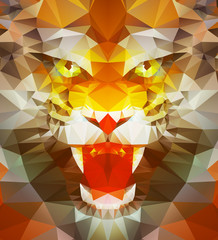 Obrazy  Abstrakcyjny wielokątny tygrys