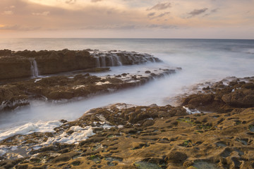 Sunset at the beach of Fossils, Jaizkibel in Basque Country (Spain)