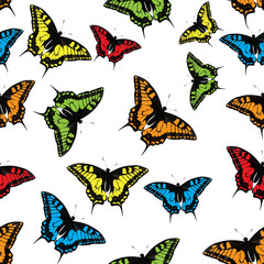 Plakat Butterfly Seamless Pattern Background Vector Illustration