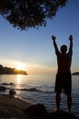 Fototapeta premium Man standing on shore