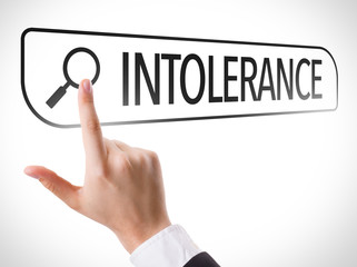 Intolerance written in search bar on virtual screen