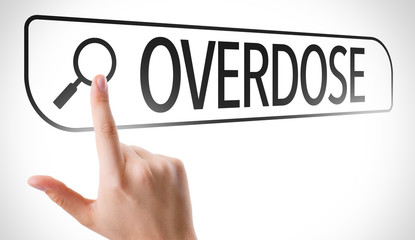 Overdose written in search bar on virtual screen