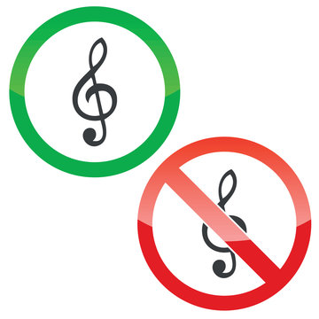 Music permission signs set