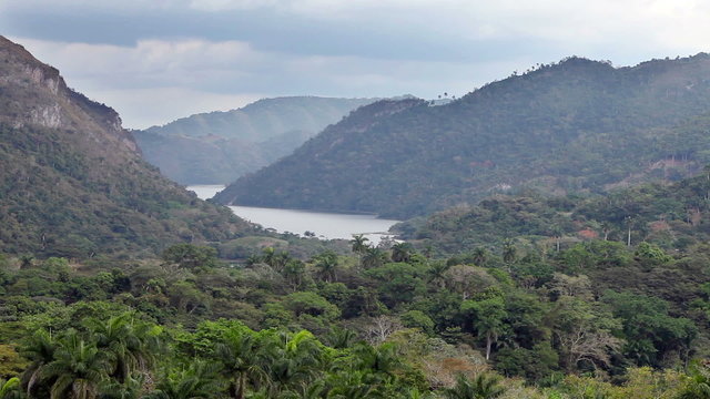 Park Soroa, Cuba, view from an observation deck on mountains and the lake 
