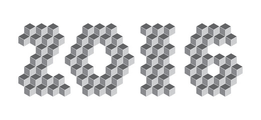 2016 digits from isometric cubes