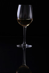 Reflected glass with wine