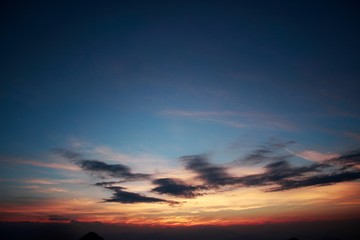夏の夕暮れ/標高２０００mからの夕暮れ風景