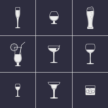 Alcoholic drinks icons