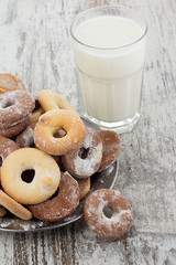 Fresh cookies over wooden vintage background