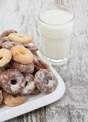 Fresh cookies over wooden vintage background