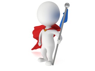 Checkpoint flag and superhero