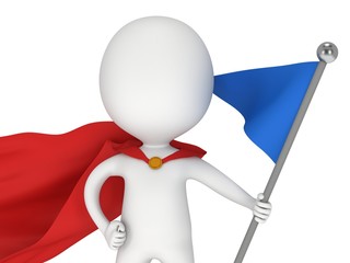 Checkpoint flag and superhero