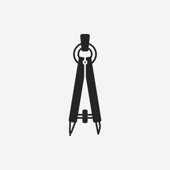 Stationery compasses icon